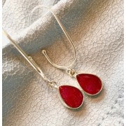 681 boucles d'oreilles rubis argent sterling